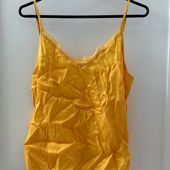 Yellow Lace Trim Cami Top - Picture 1 of 1